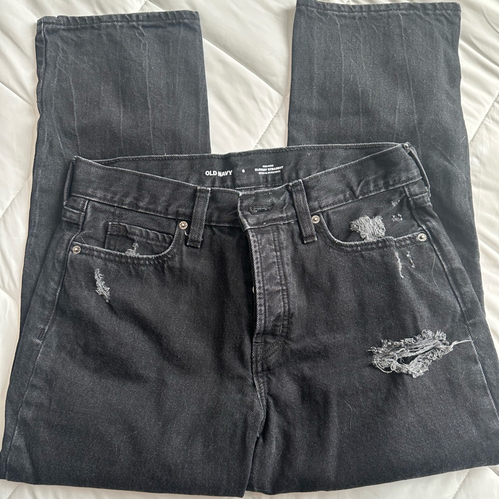 Old Navy Women's Straight Leg Jeans - Black